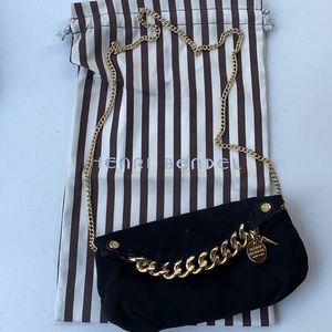 Henri Bendel black clutch w/ chain shoulder strap